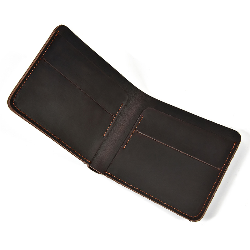 Crazy Horse Leather Ultra Thin Bifold Wallet-