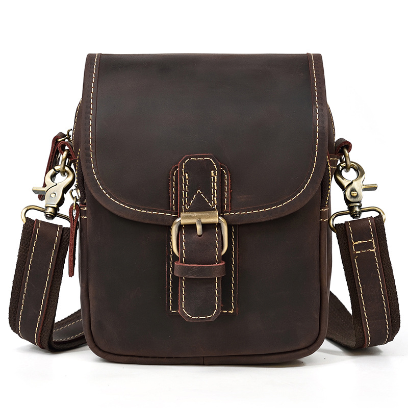 Vintage Crazy Horse Brown Belt Bag-