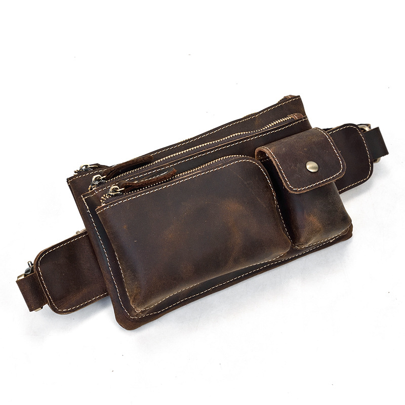 Vintage Crazy Horse Leather Belt Bag-