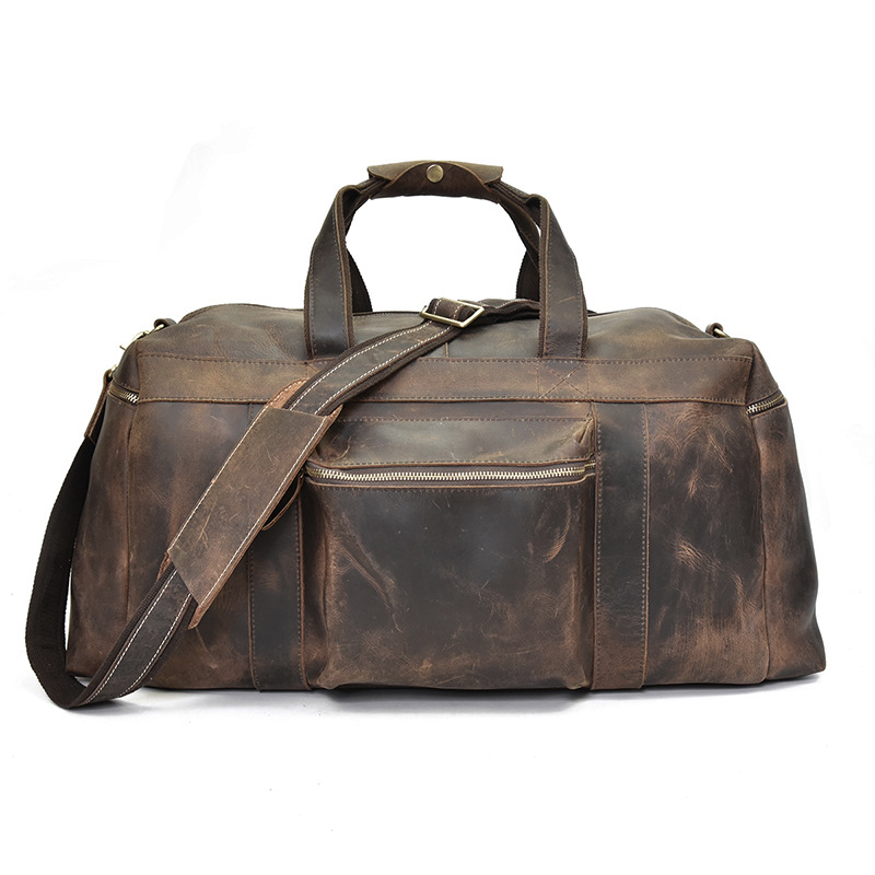Vintage Crazy Horse Leather Large Capacity Luggage Bag-