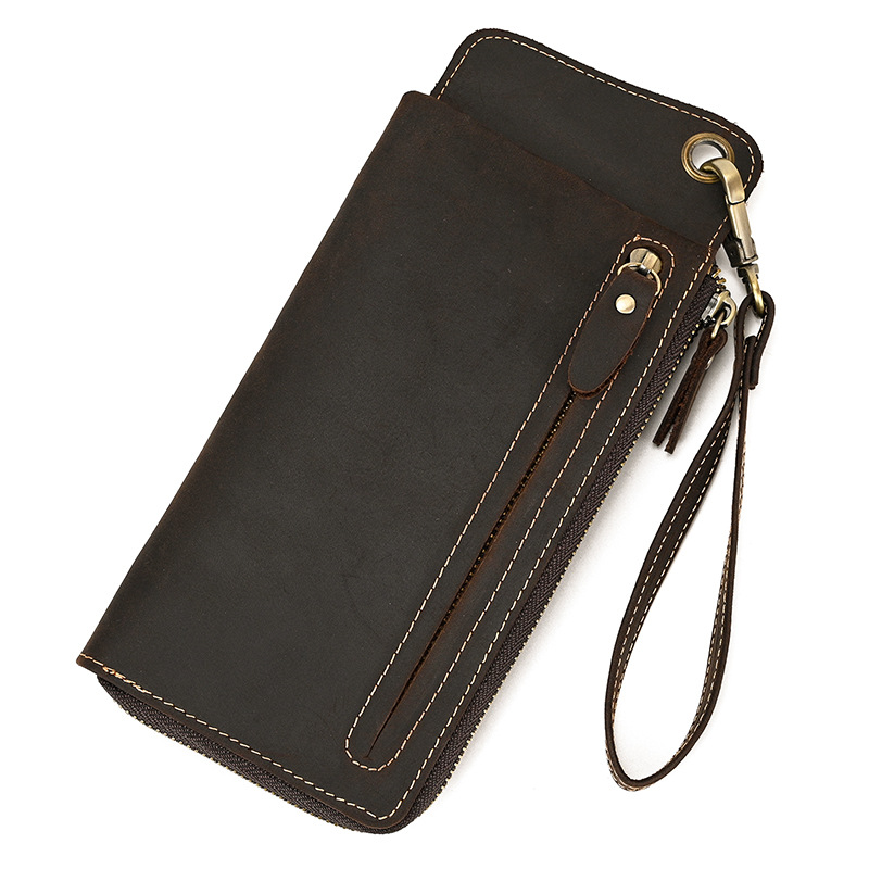 Crazy Horse Leather Long Wallet -