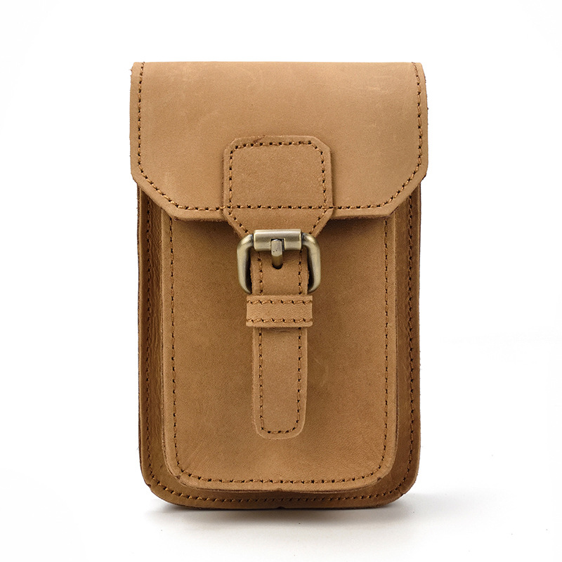 Vintage Crazy Horse Leather Waist Belt Bag-