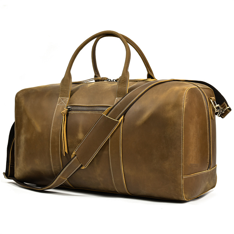 Men's Crazy Horse Leather Hand Luggage Bag-