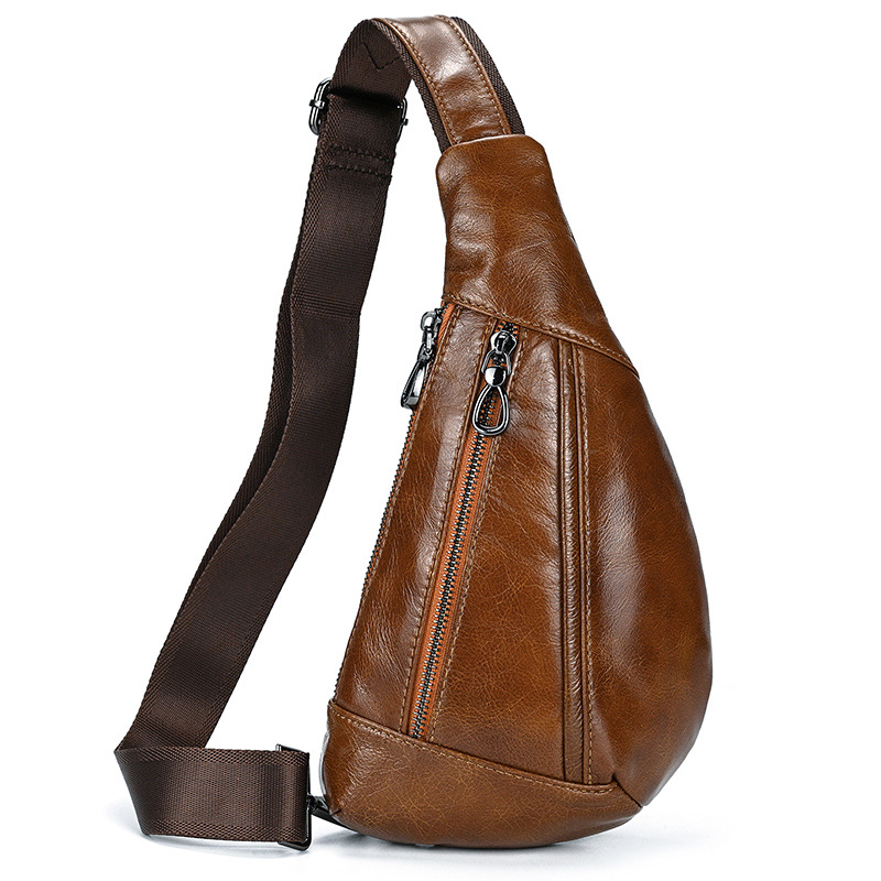 Full Grain Leather Sling Chest Bag -