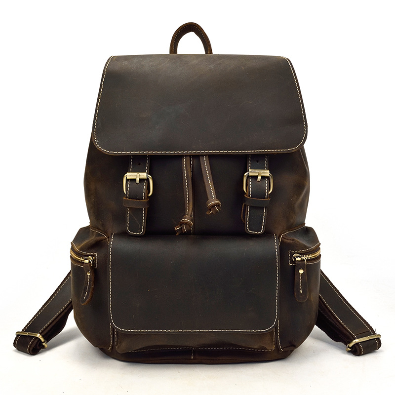 Classic Crazy Horse Leather Backpack-