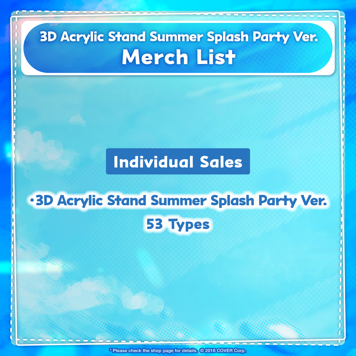 Pre-order] 3D Acrylic Stand Summer Splash Party Ver.-Otaku