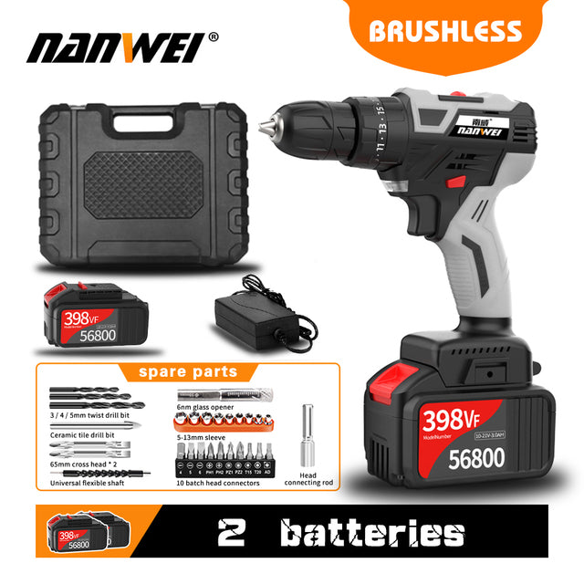 Brushless Drill | Impact Cordless Drill | Electric Hammer Drill - NANWEI