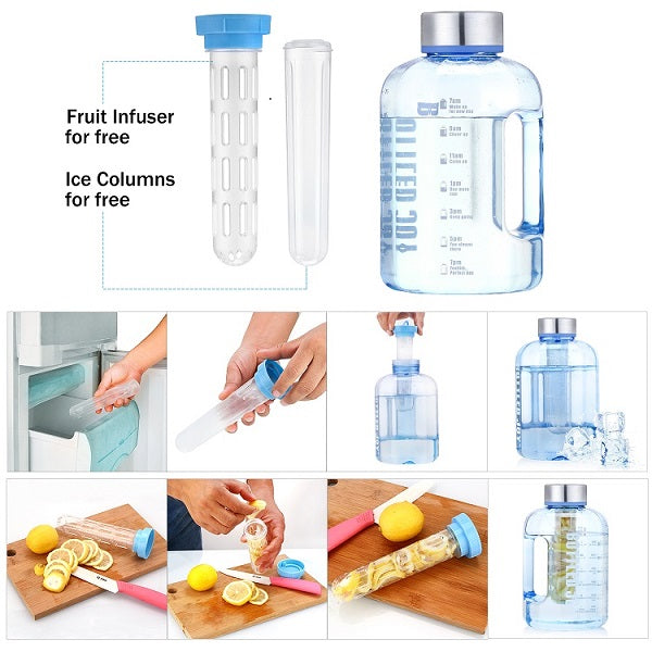 2.2L Large Capacity Plastic Gym Sports Water Bottle