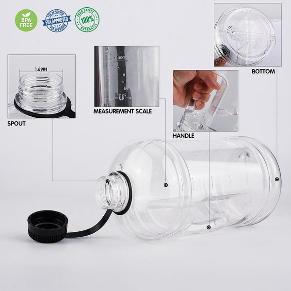 3L High Capacity Transparent Sport Bottle