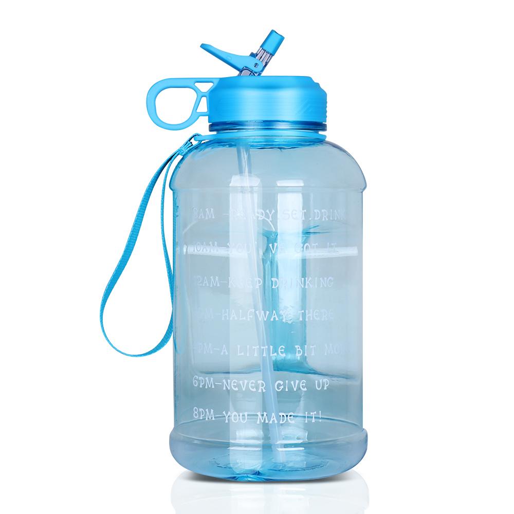 BOTTLED JOY + Half Gallon Water Bottle with Straw Lid, BPA Free 75oz