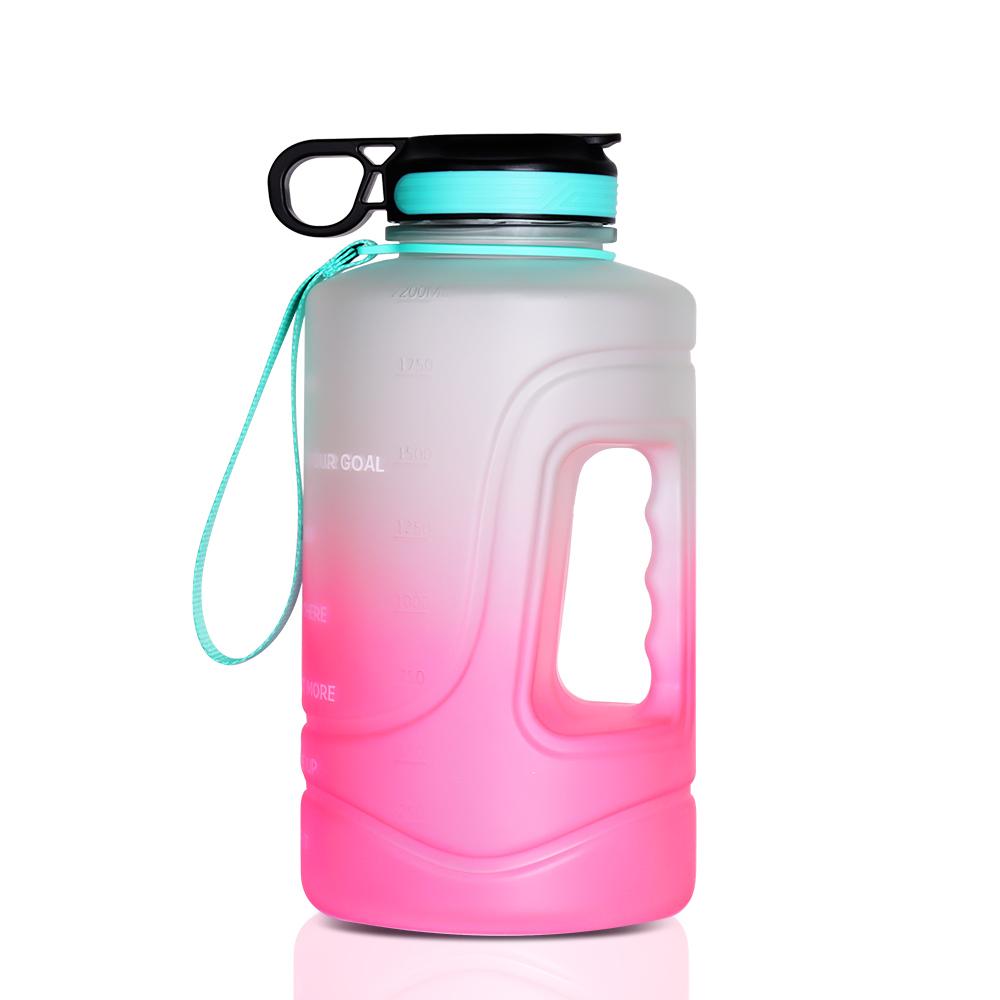 Sports Water Bottle | Motivational Water Bottle with Straw