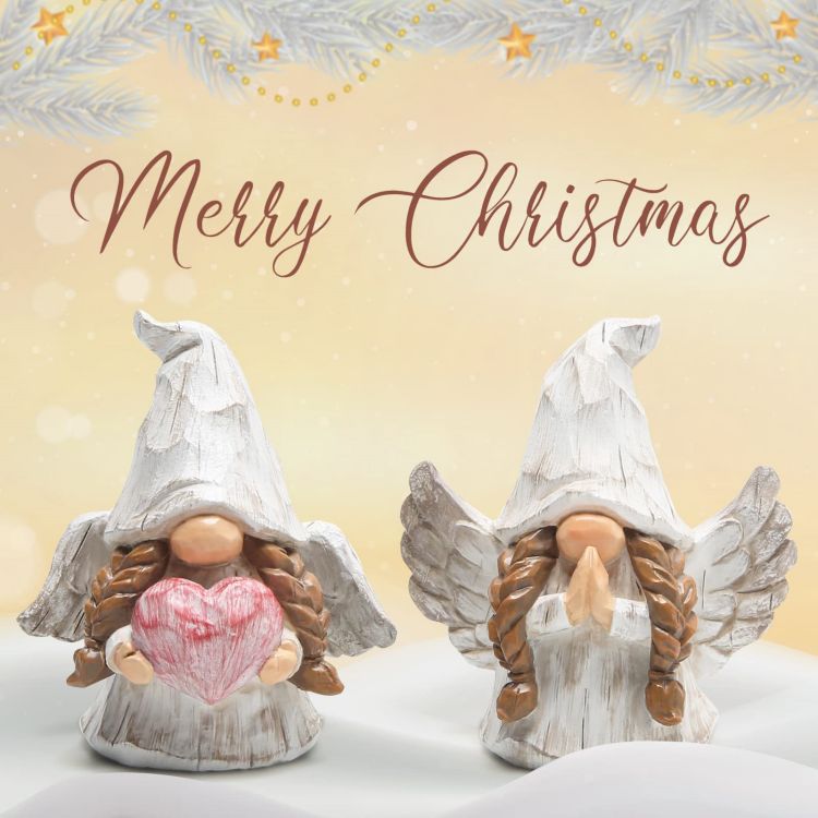 Hodao Christmas Angel Wings Gnomes Decorations Winter Home Decor Gnomes Figurines