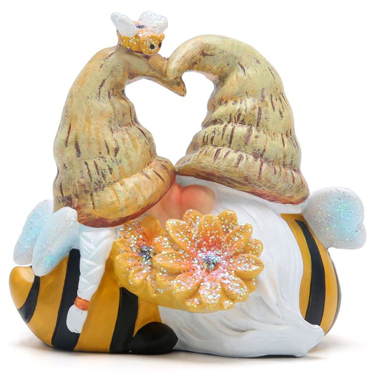 Hodao Bumble Bee Spring Gnome Figurines Honey Bee Gnomes