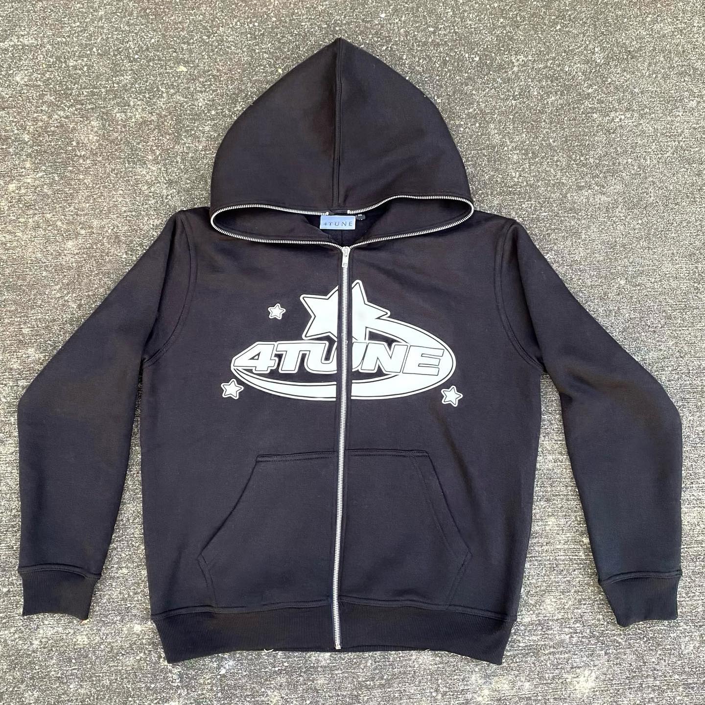 Y2K 4TUNE Print Full Zipper Hoodie
