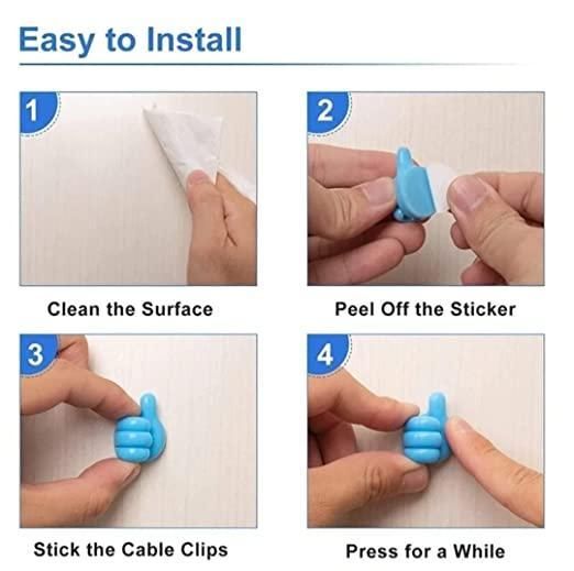 Thumb up Hooks Multipurpose Holder (Pack of 10)