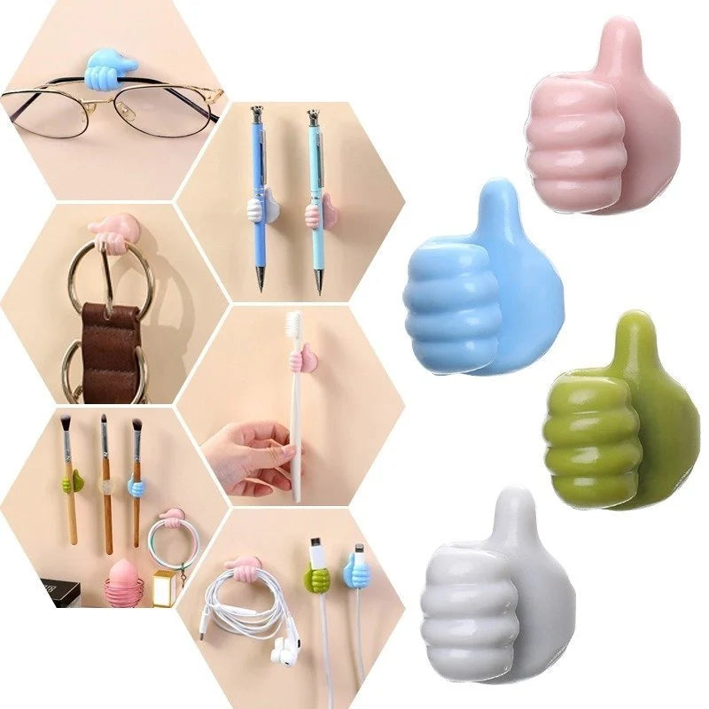 Thumb up Hooks Multipurpose Holder (Pack of 10)