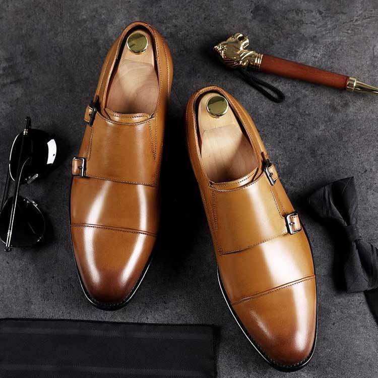 Men's Leather Shoes With Buckle