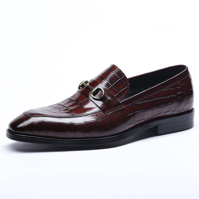 Stylish business men's pointed leather flat shoes