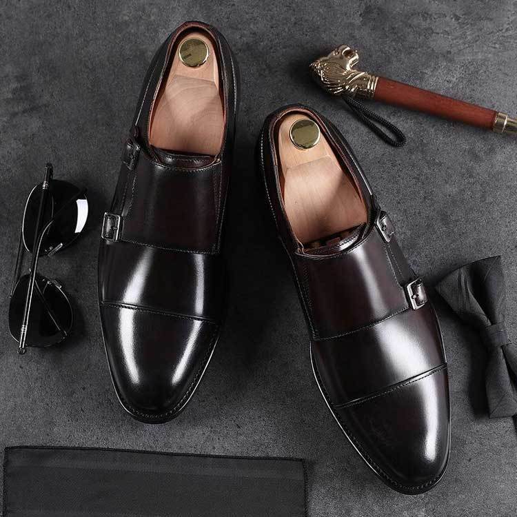 Men's Leather Shoes With Buckle