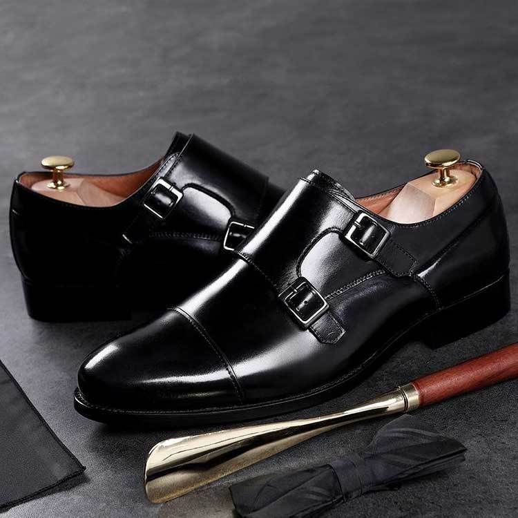 Men's Leather Shoes With Buckle