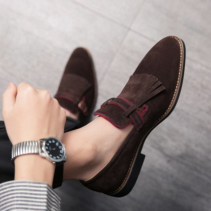 Italian dress shoes men tassel loafers