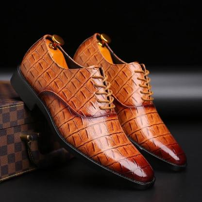 Crocodile Pattern  men Business Leather Shoes