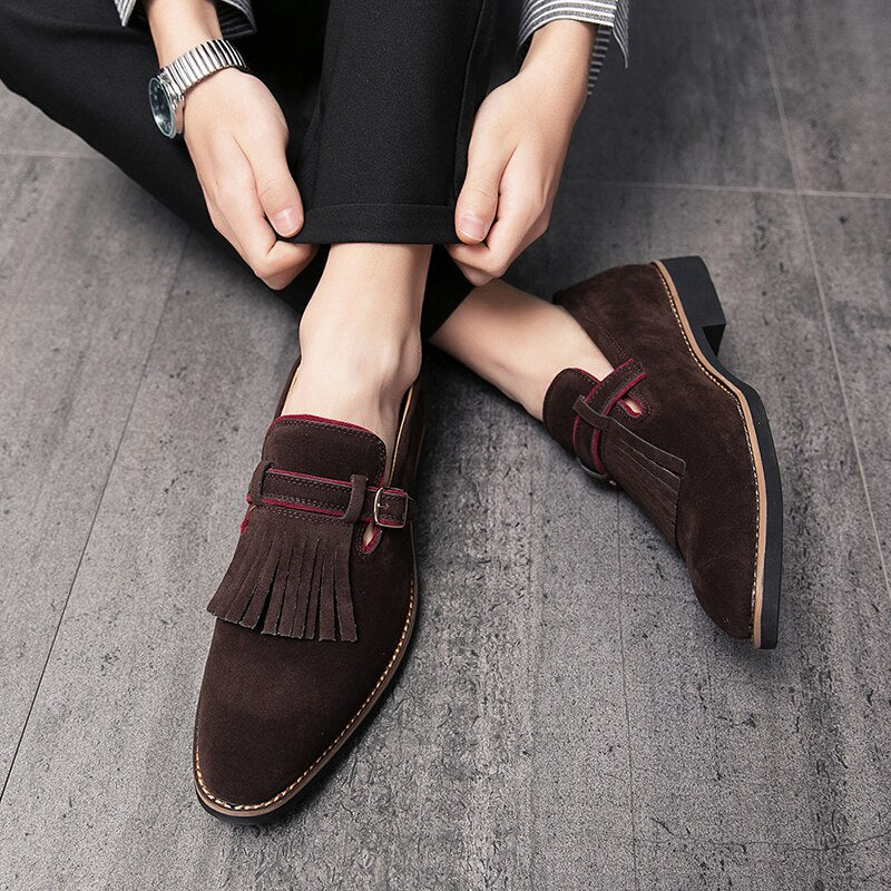 Italian dress shoes men tassel loafers
