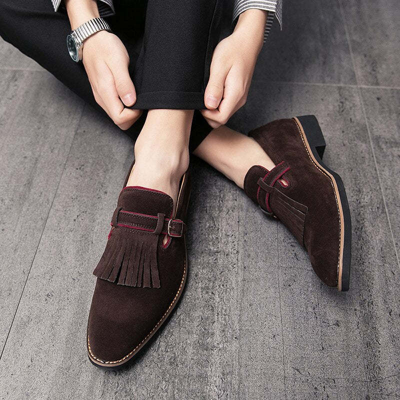 Italian dress shoes men tassel loafers