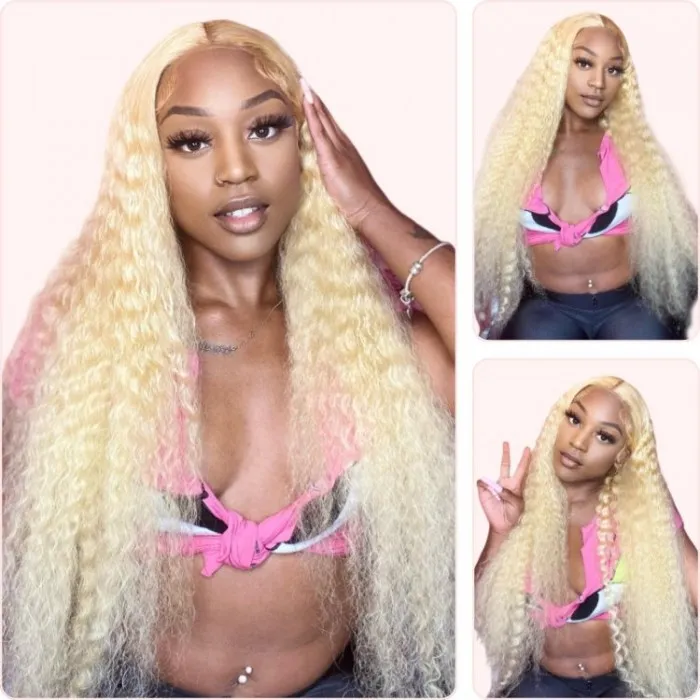Donmily 613 Blonde 13x4 Lace Front Deep Wave Wavy Wig