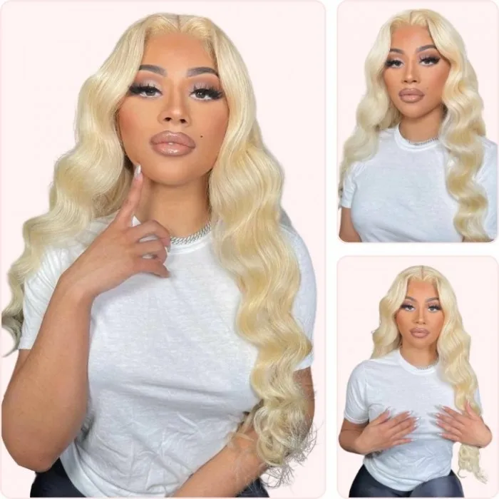 Donmily 613 Blonde Remy Body Wave 13x4 Lace Front Human Hair Wigs 180% Density Wig