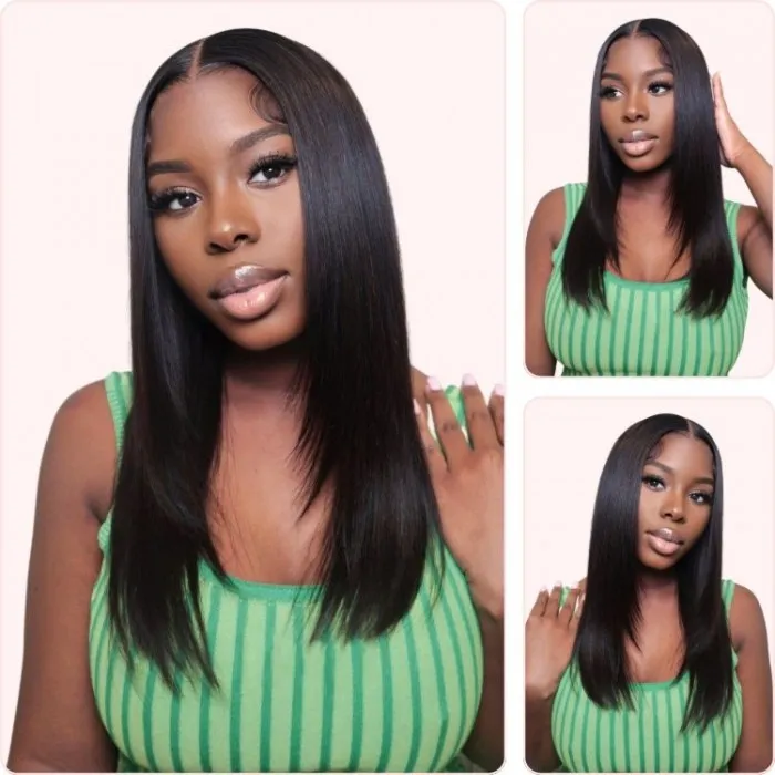 Donmily 13*4 Lace Front Wig With Layer Cut Straight Medium Length Pre-Plucked