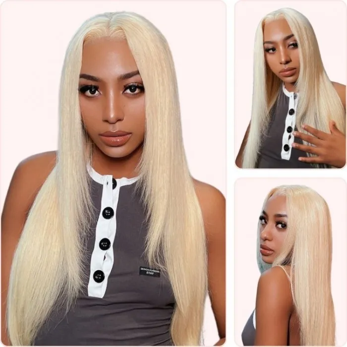 Donmily Layered Butterfly Haircut 613 Blonde 13x4 Lace Front Straight Wig