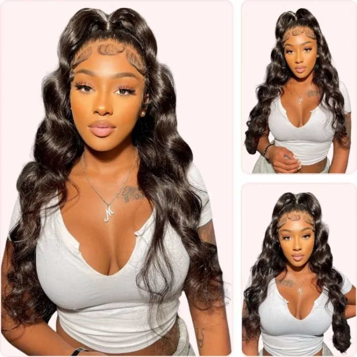 Donmily Wear Go 6x4.5 Pre Cut Lace Quick & Easy Body Wave Black Wig With Breathable Cap Air Wig