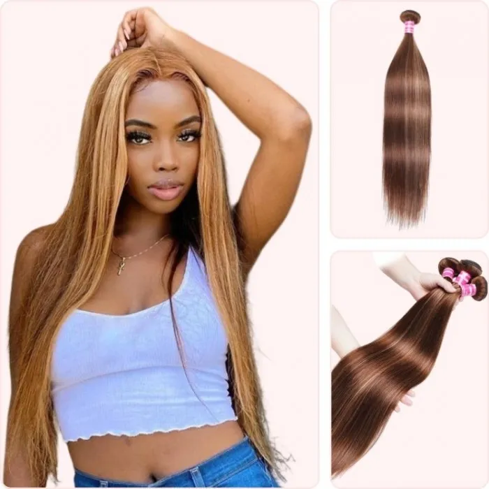 Donmily Honey Blonde Piano Highlighted Three Styles 1Pc 100% Remy Human Hair Bundle