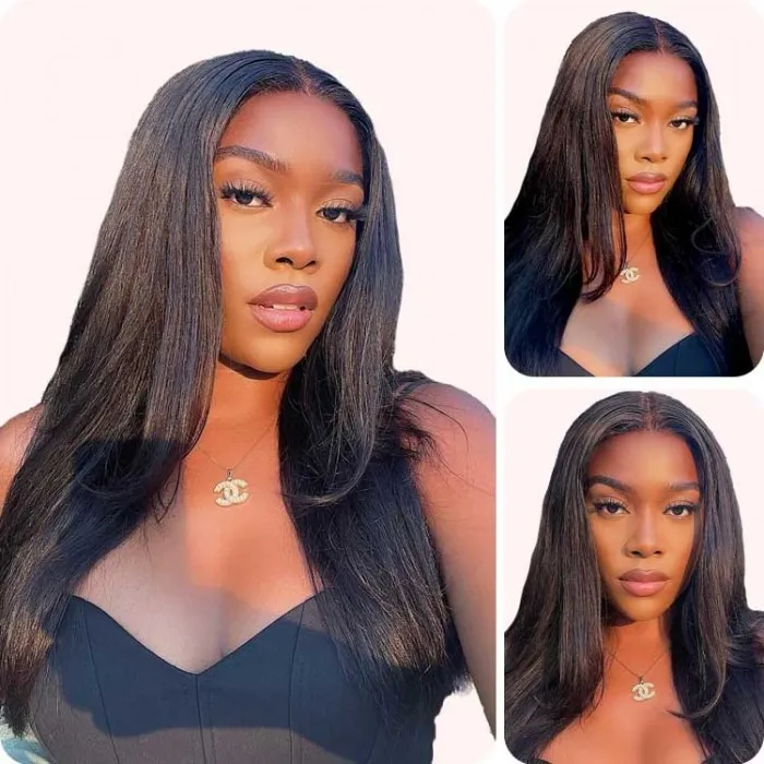 Donmily Natural Straight 6x4.5 Pre-Cut Lace Wig Virgin Hair With Wefted Wig