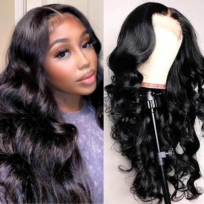 Donmily Graceful Black Body Wave Undetectable 13x4 Lace Front Wig With Baby Hair