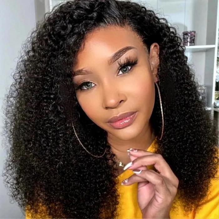 Donmily Kinky Curly Human Hair Wig 13x4 Lace Frontal Wig Pre Plucked Favorable Price