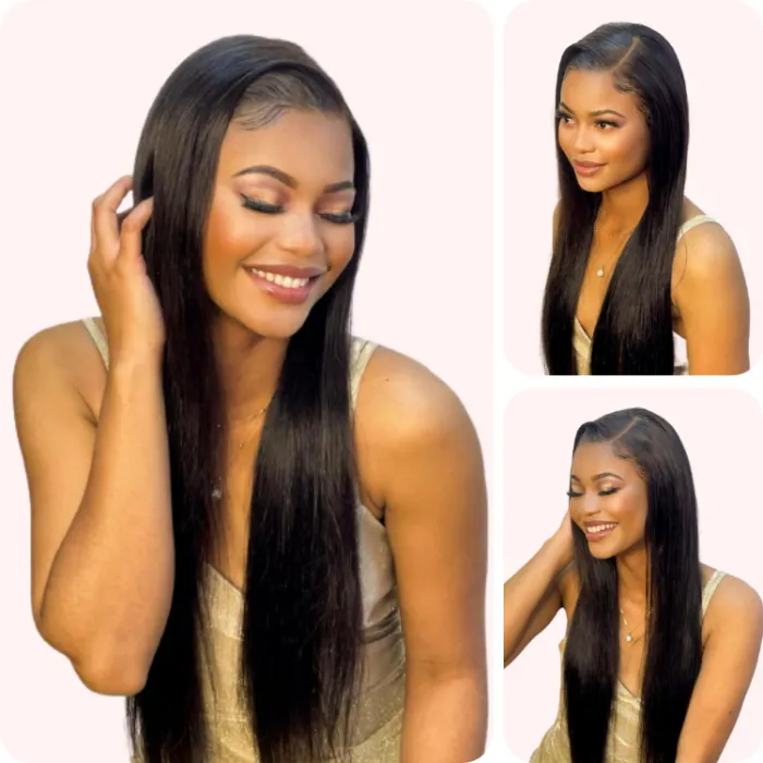 Donmily HD 5x5 Lace Closure Human Hair Straight Transparent Wigs Pre Plucked 200% Density