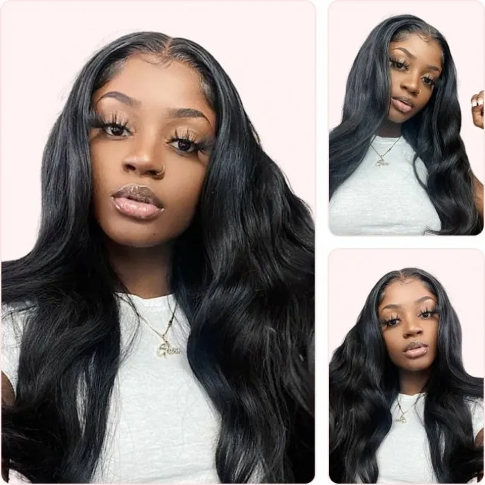 Donmily Hair Super Natural Body Wave 13x4 HD Lace Front Wigs Human Hair 200% Density
