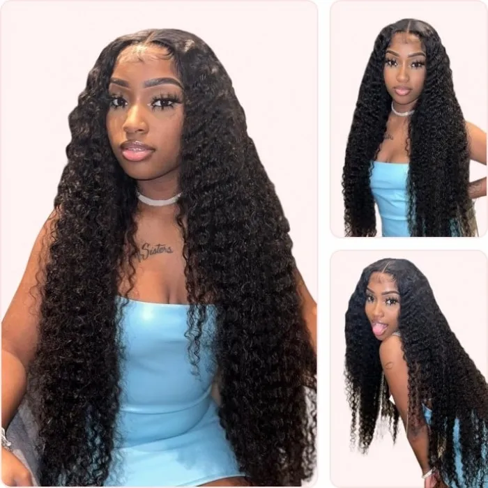 Donmily Hair 250% Density Curly 13x4 HD Transparent Glueless Lace Frontal Wigs
