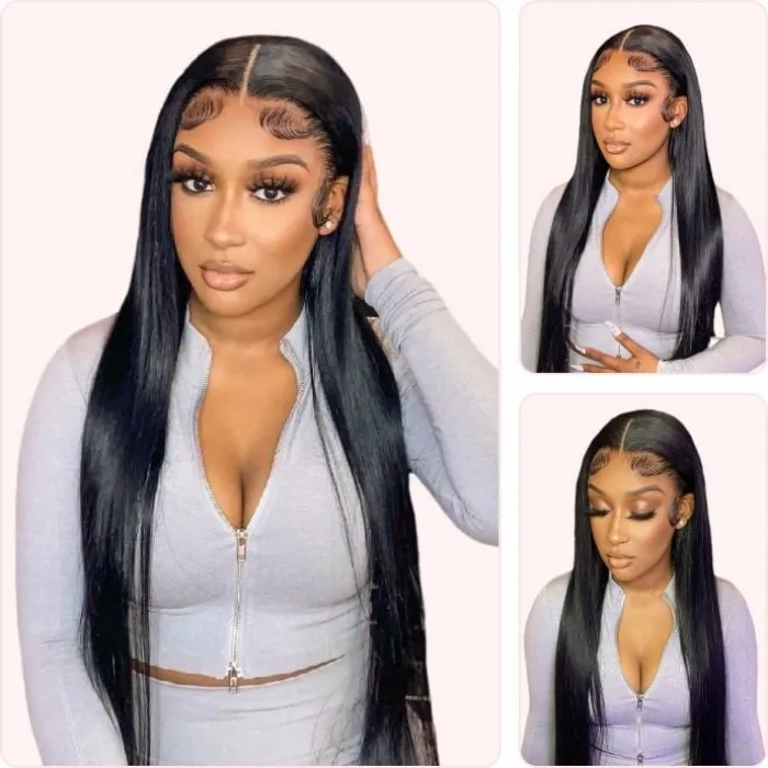 Donmily Hair 13x4 HD Lace Front Straight Human Hair Wigs 250% Density