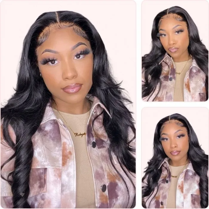 Donmily 5x5 HD Glueless Lace Wigs Pre Plucked Body Wave Hair Clear Glueless Lace Wigs