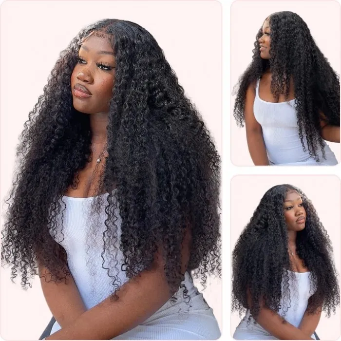 Donmily Hair 5x5 HD Invisible Lace Closure Jerry Curly Wigs Pre Plucked Human Hair Wigs