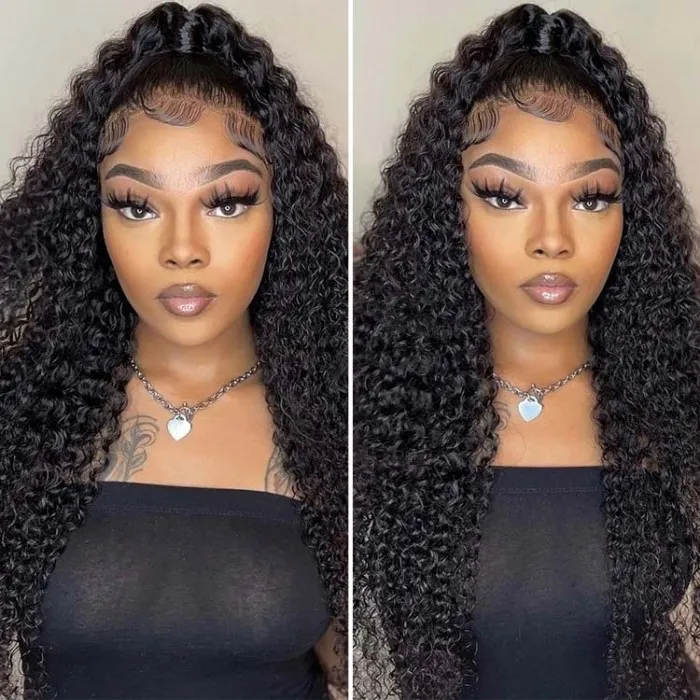 Donmily 100% Human Hair Jerry Curly 13x4 Lace Front 150% Density Wig