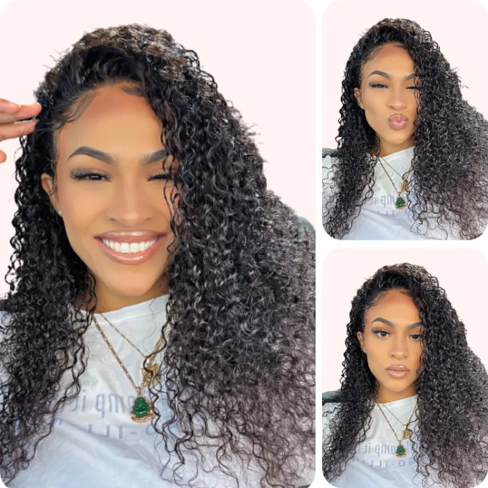 Donmily 6x4.5 Wear&Go Jerry Curl Jet Black Pre-Cut Wig With Breathable Cap