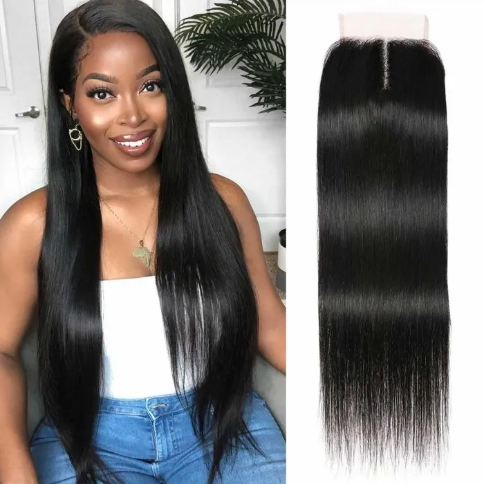 1 Piece 4*0.75 T Part Lace Closure Straight Hair Pre-Plucked Hair
