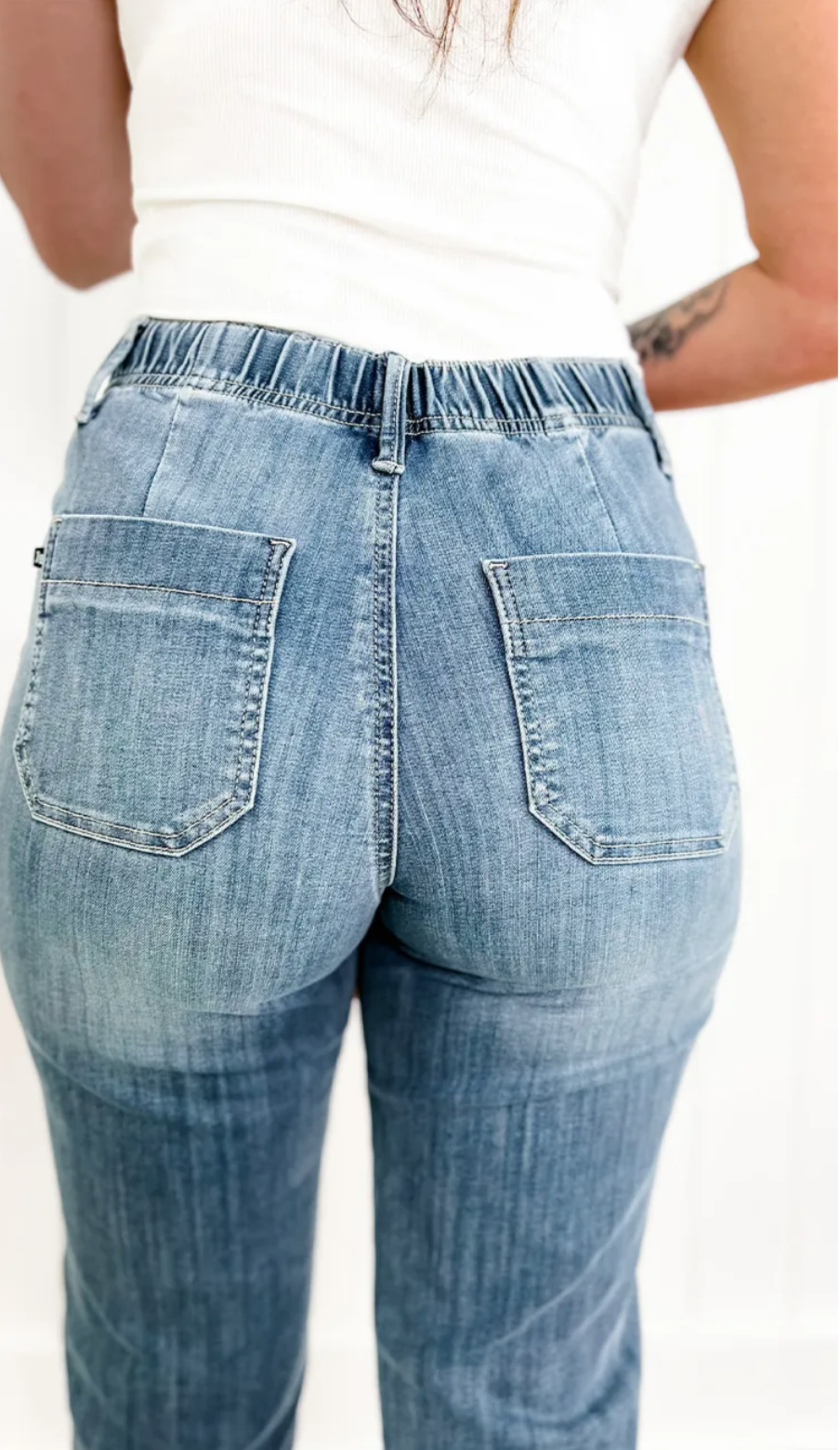 JUDY BLUE PULL ON DENIM JOGGERS