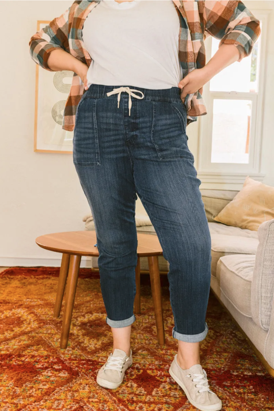 JUDY BLUE PULL ON DENIM JOGGERS