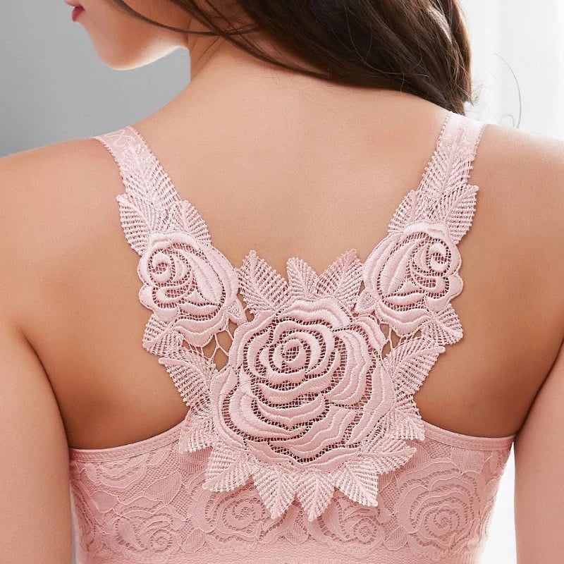 🎁Hot sale 49% OFF🎁-Rose Embroidery Front Closure Wirefree Bra