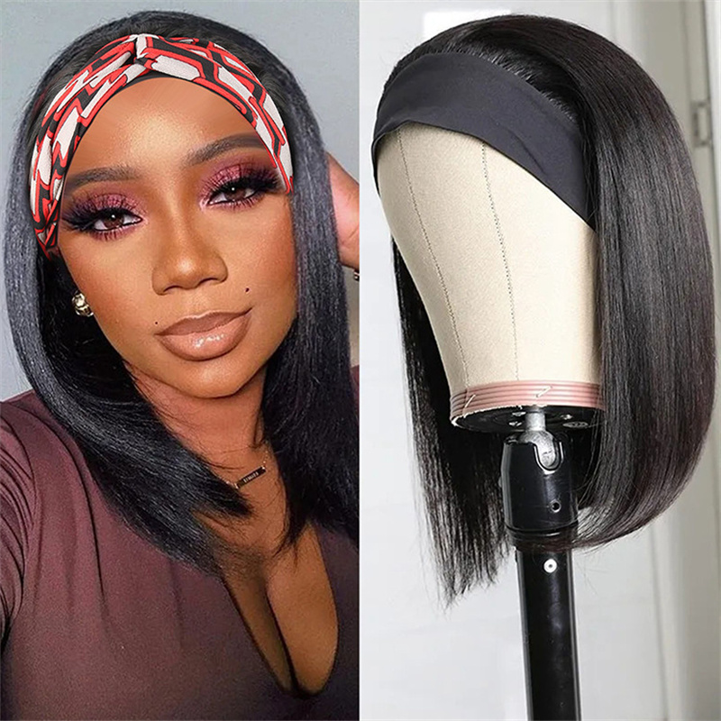 Black Fashion Casual Solid Patchwork Wigs (Without Headscarf)-CuChic
